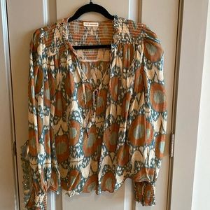 Multi colored ikat print blouse